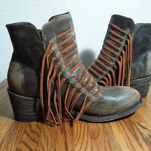 Corral Fringe Boots in Brown